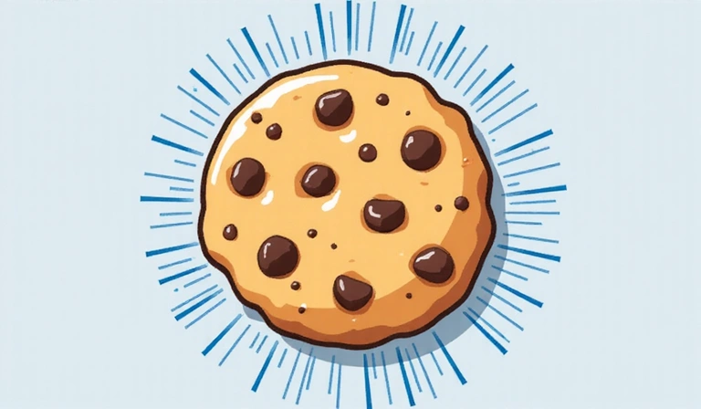 Ilustración de una galleta digital representando una cookie web